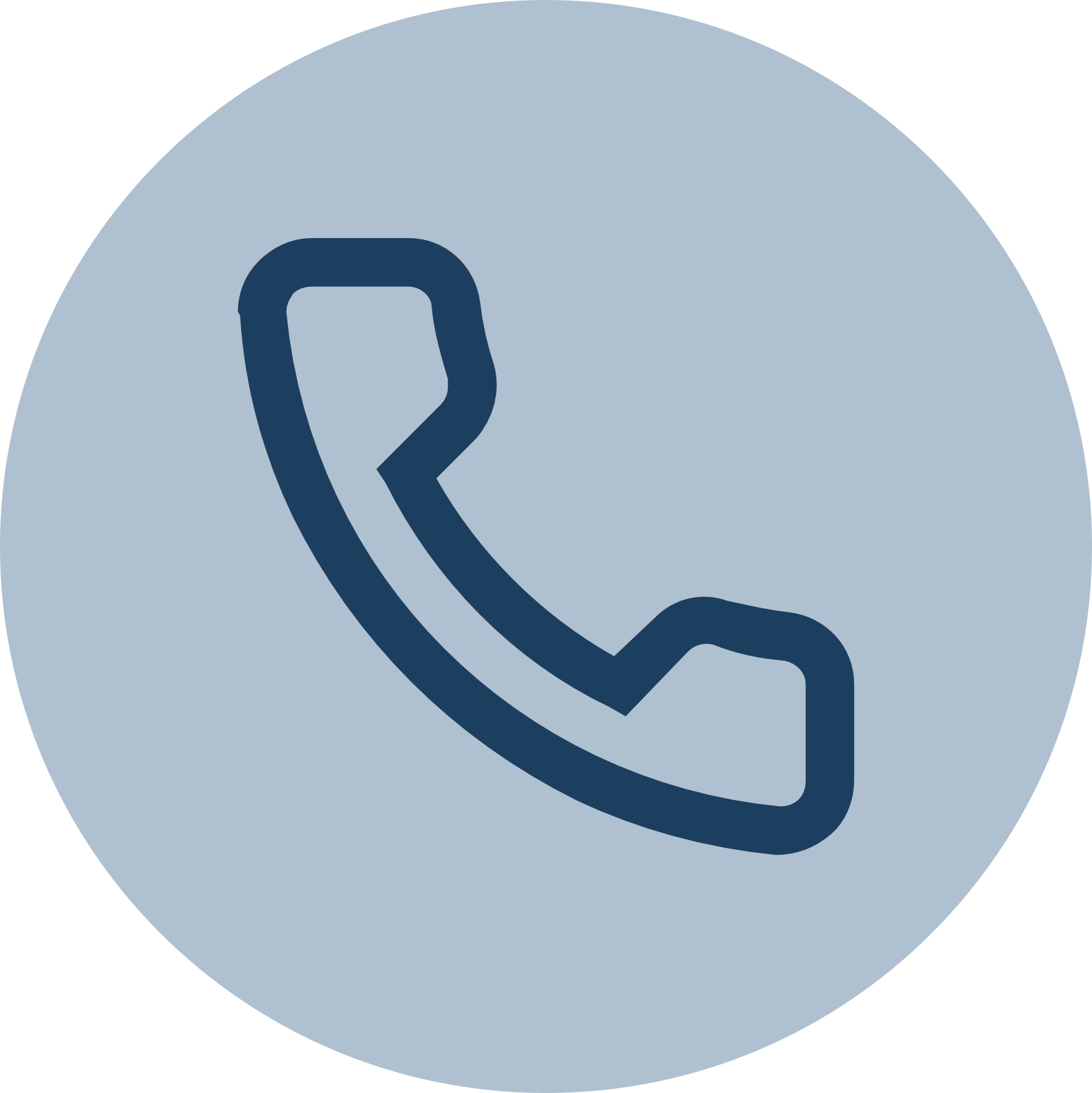 Blue telephone receiver icon inside a light blue circle.